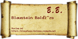 Blaustein Balázs névjegykártya
